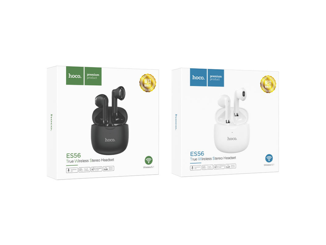 Hoco ES56 Scout Wireless Headset TWS Bluetooth 5.0, 6H Playtime, White Hoco ES56 Scout Wireless Headset TWS Bluetooth 5.0, 6H Playtime, White